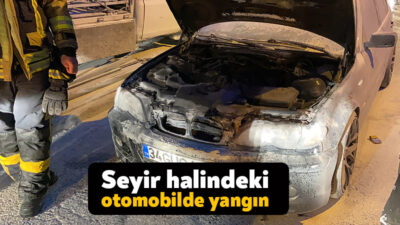 Gebze'de seyir halindeki otomobilin motor kısmında çıkan yangın itfaiye ekiplerince