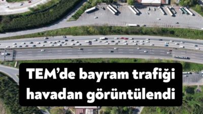 TEM Otoyolu’nun Kocaeli geçişi İstanbul istikametinde bayram trafiği sebebiyle yoğunluk
