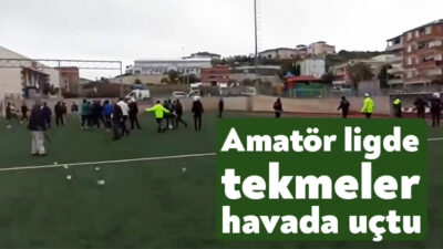 Bölgesel Amatör Lig 2.Grup Diliskelesi-İFA Spor mücadelesinde çıkan kavgada tekmeler