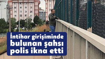 Kocaeli'nin Çayırova ilçesinde TEM Otoyolu köprüsüne çıkan vatandaş, intihar girişiminde