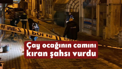 Kocaeli'nin İzmit ilçesinde çay ocağı işletmecisi, iş yerinin camını
