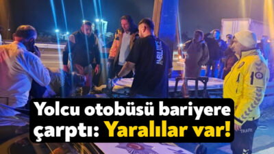 TEM Otoyolu Kocaeli geçişinde şehirlerarası yolcu otobüsünün bariyerlere çarpması neticesinde