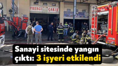 Kocaeli'nin Gölcük ilçesinde bulunan sanayi sitesinde bir işyerinde çıkan yangına