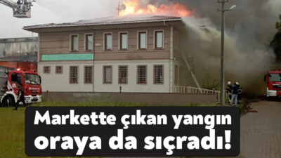 İzmit 42 Evler'deki Gross Market'in deposunda çıkan yangın İzmit Belediyesi'nin