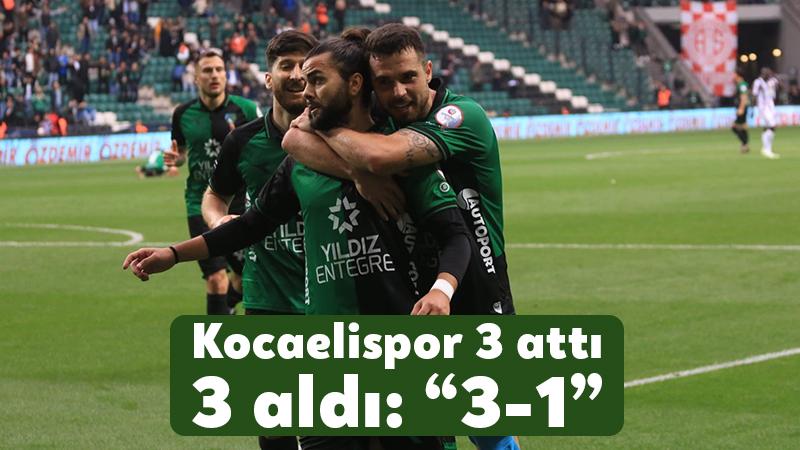 Kocaelispor 3 attı 3 aldı: “3-1”