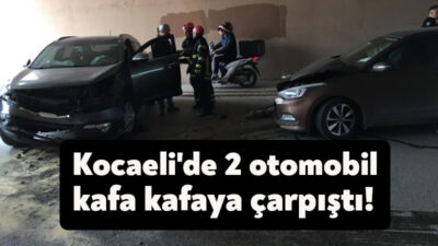 Kocaeli'nin Körfez ilçesinde iki otomobilin kafa kafaya çarpıştığı kazada 2