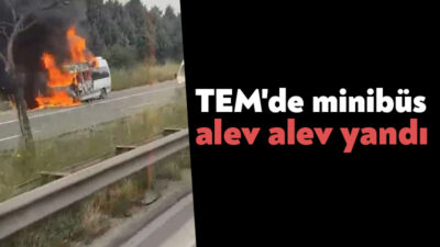 TEM Otoyolu'nun Kocaeli geçişinde seyir halindeki minibüs alevlere teslim oldu.