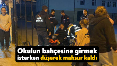 İzmit'te duvardan atlayarak okul bahçesine girmek isteyen 12 yaşındaki kız