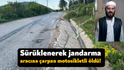 Derince’de  motosikletinin devrilmesi sonucu sürüklenerek jandarma aracına çarpan sürücü hayatını