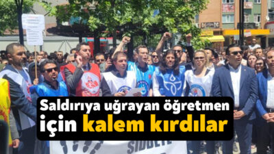 Kocaeli'de bulunan okulda, öğrencisini korumak isterken veli tarafından saldırıya uğrayan