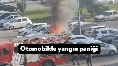 Kocaeli'nin İzmit ilçesinde sürücüsünün çalıştırdığı park halindeki otomobilde yangın çıktı.