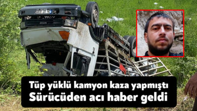 Kocaeli'nin Kandıra ilçesinde hafif ticari araca çarpan tüp yüklü kamyonetin