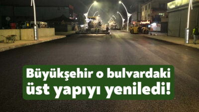 Kocaeli Büyükşehir Belediyesi tarafından Kartepe Menderes Bulvarının üstyapısı yenilendi