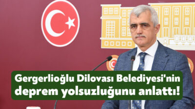 DEM Parti Milletvekili Ömer Faruk Gergerlioğlu, Dilovası Belediyesi önünde basın