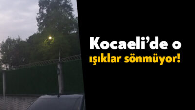 Kocaeli’nin Kartepe ilçesinde stadyum yolunda yer alan aydınlatmaların hava kararmadan