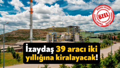 Kocaeli Büyükeşhir Belediyesi’ne İZAYDAŞ tarafından 39 araç kiralanacak. İZAYDAŞ’ın kiralayacağı