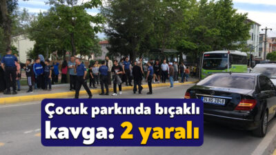 Kocaeli'nin Körfez ilçesinde çocuk parkı içinde iki grup kavga etti.