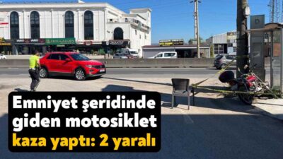 Başiskele'de D-130 kara yolundan sokağa dönen cip ile emniyet şeridinde