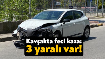 Kocaeli'nin İzmit ilçesinde 2 otomobilin kavşakta çarpışması neticesinde 3 kişi