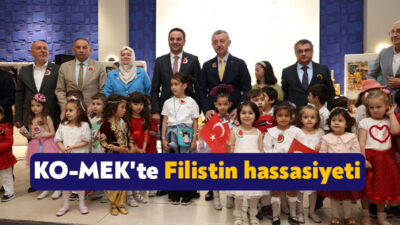KO-MEK’in Başiskele ilçe sergi açılışına katılan Başkan Büyükakın, kursiyerlerin Filistin