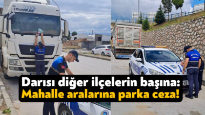 Körfez Belediyesi ilçe genelinde mahalle aralarına park edilen tır ve