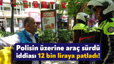 İzmit'te hatalı park gerekçesiyle uyarılan sürücünün aracını polisin üzerine
