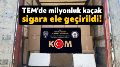 Kocaeli TEM otoyolu geçişinde durdurulan bir tırdan, 1 milyon 540
