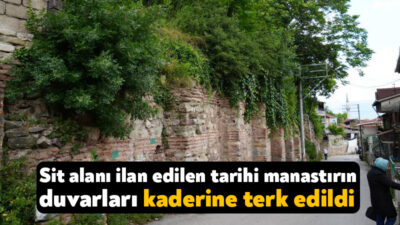 Kocaeli'nin İzmit ilçesinde Bizans döneminden kalma tarihi manastırın duvar kalıntıları,