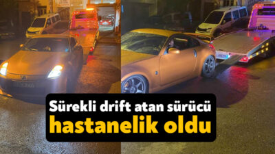 Kocaeli'nin Körfez ilçesinde spor otomobiliyle drift yapan sürücünün ehliyetine 2
