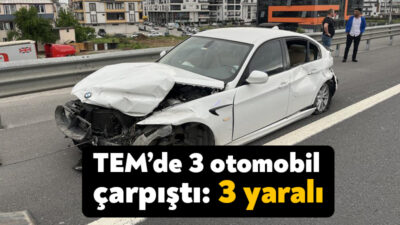 TEM otoyolunun Kocaeli geçişinde 3 otomobilin çarpışması neticesinde meydana gelen