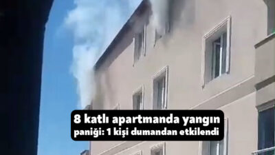 Kocaeli'nin Gebze ilçesinde 8 katlı apartmanın 8. katında çıkan yangında