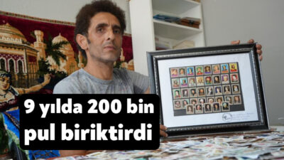 Kocaeli'de 9 yıldır pul biriktiren Serdar Bayır, yıllar içinde koleksiyonunu