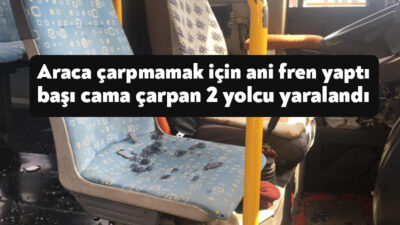 Kocaeli'nin Körfez ilçesinde seyir halinde olan özel halk otobüsü önüne
