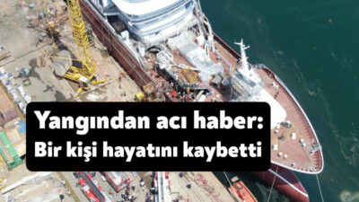 Başiskele ilçesinde dün bir tersanede bulunan gemide çıkan yangında 2’si