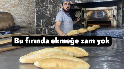 Kocaeli'nin Körfez ilçesinde bir fırın, kentte 10 TL olan ekmeği