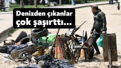 Kocaeli'nin Başiskele ilçesinde dalgıç ekibi eşliğinde deniz dibi temizliği yapıldı.