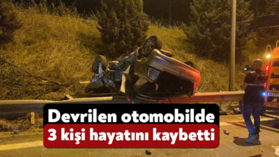 Kocaeli'nin Çayırova ilçesinde bariyerlere çaprarak takla atan otomobildeki 3 kişi