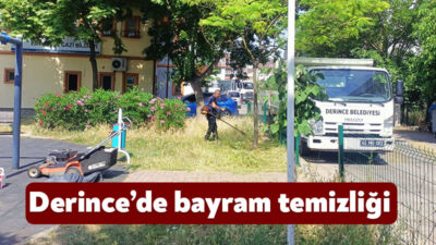 Derince Belediyesi ekipleri Kurban Bayramı öncesi mezarlıklarda ve ilçe genelinde