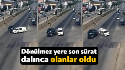 Kocaeli'nin Derinci ilçesi Kocaeli'nde dönülmez kavşaktan U dönüşü yapan sürücü