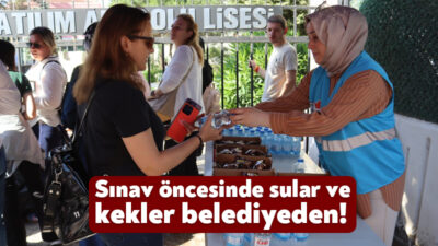 İzmit Belediyesi, bugün yapılan LGS öncesinde okul önlerine kurulan stantlarda