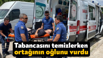 Kocaeli'nin Kartepe ilçesinde bir kişi, iş yerinde tabancasını temizlerken kazara