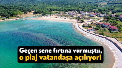 Kocaeli Büyükşehir Belediyesi, geçen yıl fırtınadan olumsuz etkilenen Seyrek Plajı'nda