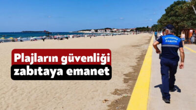 Kocaeli'de zabıta ekipleri, kent genelindeki mavi bayraklı plajlarda vatandaşların huzurlu