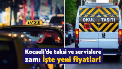 Kocaeli’de taksilere ve servislere zam geldi. Kocaeli Büyükşehir Belediyesi’nin UKOME