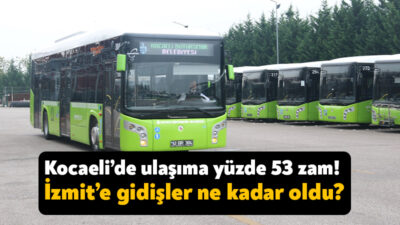 Kocaeli’de beklenen ulaşım zammı gerçekleşti. Ulaşıma yüzde 53,85 oranında yapılan