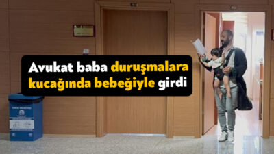 Kocaeli'nin Gebze ilçesinde avukat Tayfun Budak, duruşmalara 11 aylık kızı
