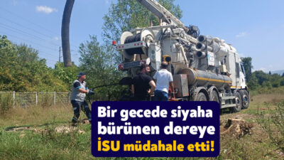 İzmit’in Alikahya mevkiinde bulunan Kumla Deresi’nin rengi bir gecede siyaha