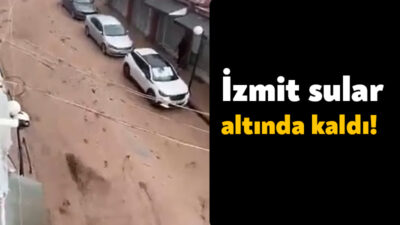 İzmit Cedit Mahallesi Şeyh Akif Caddesini su bastı. Kentsel dönüşüm