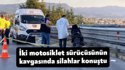 Kocaeli'nin Başiskele ilçesinde trafikte kavga eden 2 motosiklet sürücüsünden biri