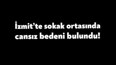 İzmit’te hayatını kaybeden bir kişinin cansız bedeni sokak ortasında bulundu.